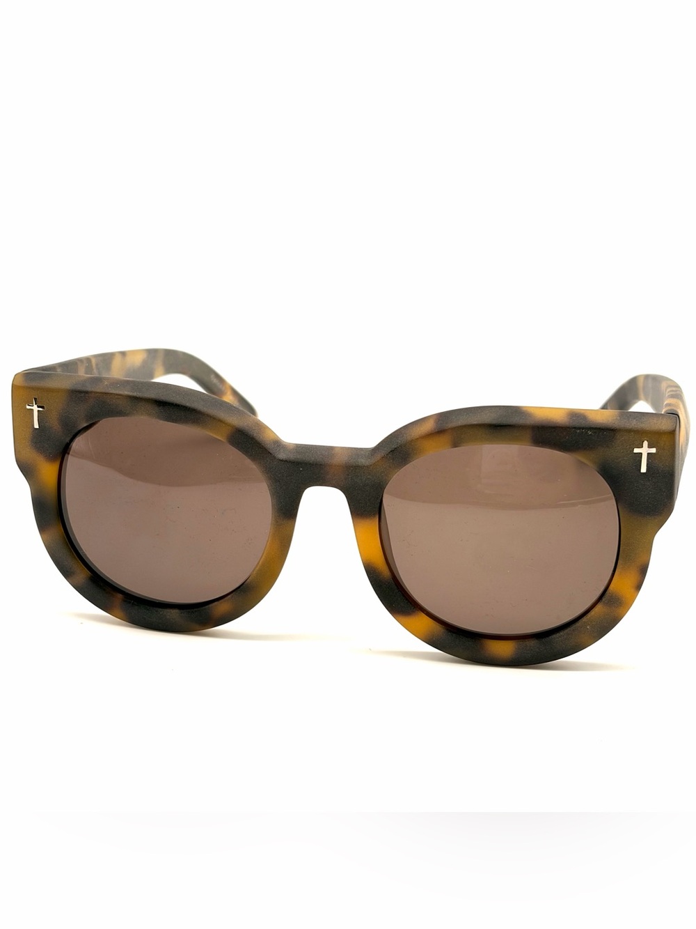 VALLEY A Dead Coffin Club Tortoiseshell Round Sunglasses - Matte Brown Lenses